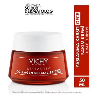 Vichy Liftactiv Collagen Specialist Anti-Aging Night Cream: Reduce Wrinkles & Firm Skin with Hyaluronic Acid & Vitamin C Vichy Liftactiv Night Cream: Anti-Aging, Wrinkle Reduction anti-aging night cream, collagen night cream, wrinkle reduction cream, skin firming cream, Vichy Liftactiv, Vichy, hyaluronic acid night cream, vitamin C night cream, paraben-free night cream, hypoallergenic night cream, night cream, anti-aging, wrinkle repair, skin firming, hydration, peptides, vitamin C, thermal water, sensitive