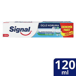 Signal Triple Protection Toothpaste with Fluoride - Natural Whitening, Mint Flavor - 4.06 fl oz Signal Triple Protection Toothpaste - Fluoride & Natural Whitening Signal Toothpaste, Triple Protection Toothpaste, Toothpaste with Fluoride, Natural Whitening Toothpaste, Mint Flavor Toothpaste, Oral Hygiene Products, Daily Oral Care, Tooth Decay Prevention, Bad Breath Prevention, Whitening Toothpaste, Fresh Breath, Confidence Boosting Oral Care