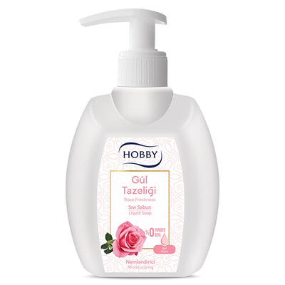 Hobby Liquid Hand Soap with Rose Water - Gentle, Moisturizing, and Paraben-Free Hand Hygiene for Sensitive Skin - 10.14 