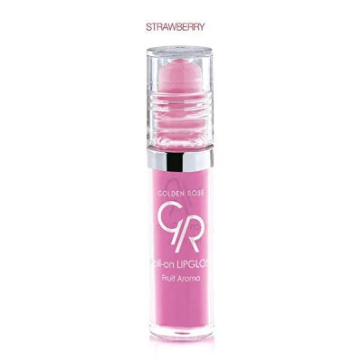 Golden Rose Strawberry Lip Gloss - Moisturizing, Fruity Flavor, Roll-On Application
