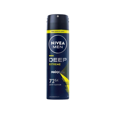 Nivea Men Deep Extreme Deodorant Spray for Men - Long Lasting Odor Protection 150ml