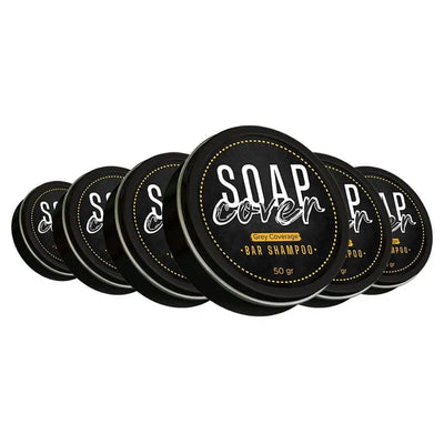 Beauty Care Bag SoapCover, Gray Hair Coverage, Hair Darkening Compressed Soap Bar (Pack of 6)