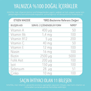 Sovital Hair Vitamins 60 Vegan Gummies