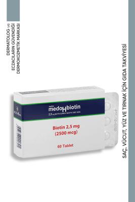 Dermoskin Medohbiotin Biotin 2.5mg Supplement for Hair, Skin & Nail Health - 60 Tablets
