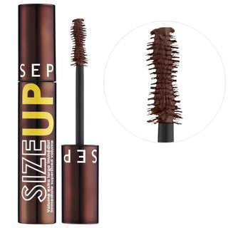 Size Up Volumizing Mascara: Vegan, Lengthening, & Buildable Formula for Dramatic Lashes - Black, Blue, Brown Size Up Mascara: Vegan Volume, Length & Curl! volumizing mascara, vegan mascara, lengthening mascara, curling mascara, buildable mascara, long-lasting mascara, colored mascara, cruelty-free mascara, dramatic lash look, hourglass brush mascara, mascara, eye makeup, vegan beauty products, ethical cosmetics, intense black mascara, vibrant blue mascara, chocolate brown mascara, buildable volume, lash def