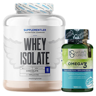 Supplementler.com Whey Isolate 2000 Gr + Nature's Supreme Omega 3 1000 Mg 100 Capsules Combination