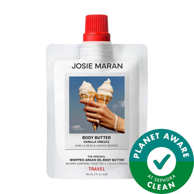 Josie Maran Whipped Argan Oil Body Butter for Dry Skin - Refillable, Natural & Sustainable Firming Moisturizer