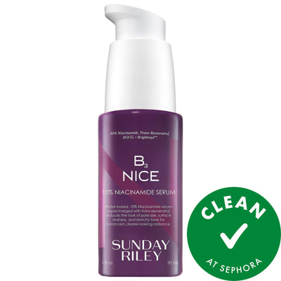 B3 Nice 10% Niacinamide Serum: Reduce Redness, Minimize Pores & Treat Dark Spots - Trans-Resveratrol, Clean & Cruelty-Fr