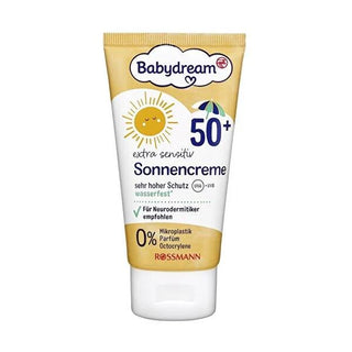 Babydream Baby Sun Cream for Sensitive Skin - SPF 50+, Fragrance-Free, Water-Resistant - 2.54 fl oz Babydream Baby Sun Cream - SPF 50+, Fragrance-Free baby sun cream, sensitive skin sun protection, dermatologically tested sun cream, fragrance-free sun cream, SPF 50+ sun protection, vegan sun cream, water-resistant sun cream, baby skincare, sun protection for babies, gentle sun cream