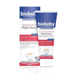 Biobaby Diaper Rash Cream: Natural Relief for Sensitive Baby Skin, Zinc Oxide Protection, Soothes Irritation & Redness - 75ml Biobaby Diaper Rash Cream - Natural Relief for Baby Skin baby rash cream, diaper rash cream, natural baby skincare, organic baby cream, zinc oxide cream for babies, pişik kremi, baby skin irritation relief, sensitive skin baby cream, baby diaper rash treatment, Biobaby, baby skincare, natural diaper rash cream, organic diaper rash cream, zinc oxide, olive oil, sea buckthorn oil, blac