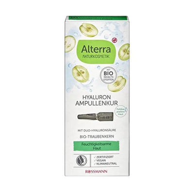 Alterra Hyaluronic Acid Ampoule Treatment - Natural Skincare for Dry Skin, Anti-Aging Moisturizer