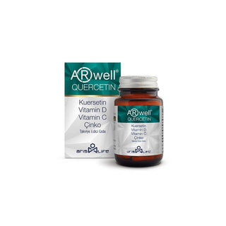 Arwell Quercetin Supplement with Vitamin C, D3, and Zinc - 30 Tablets for Immune System Support Arwell Quercetin Supplement - Boost Immune System Quercetin Supplement, Vitamin C Supplement, Vitamin D3 Supplement, Zinc Supplement, Immune System Support, Antioxidant Supplement, Dietary Supplement, Health Supplements, Wellness Products, Immune Boosters