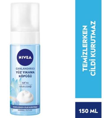 Nivea Refreshing Facial Cleansing Foam - Gentle Face Wash for Normal Skin, Lotus Flower, Moisturizing, Daily Cleanser, 5