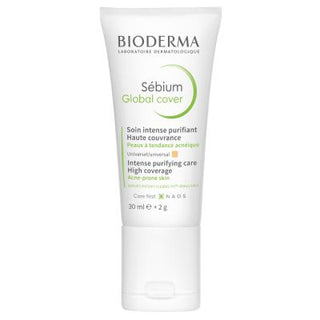 Bioderma Sebium Global Cover Foundation and Treatment Cream - Lightweight, Non-Comedogenic Makeup for Acne-Prone Skin