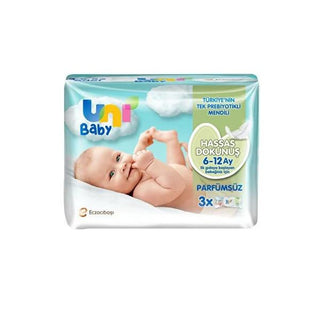 Uni Baby Wipes for Sensitive Skin - Hypoallergenic, Fragrance-Free, Prebiotic Baby Wipes for Infants 6-12 Months Uni Baby Sensitive Skin Wipes - Hypoallergenic & Prebiotic baby wipes, sensitive skin baby wipes, hypoallergenic baby wipes, fragrance-free baby wipes, prebiotic baby wipes, baby care, gentle baby wipes, chemical-free baby wipes, infant care products, baby skin care