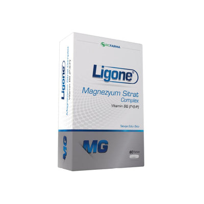 Ligone Magnesium Citrate Complex 60 Tablets - Magnesium and Vitamin B6 Supplement for Energy and Wellness