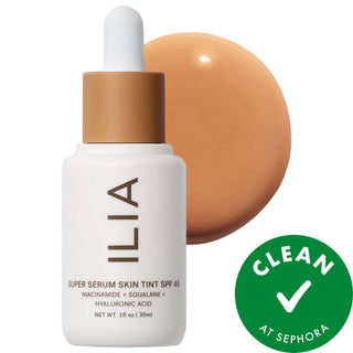 ILIA Super Serum Skin Tint SPF 40: Dewy, Light Coverage Foundation with Hyaluronic Acid & Squalane - Vegan, Cruelty-Free & Mineral Sunscreen ILIA Skin Tint SPF 40: Dewy Coverage + Mineral Sunscreen tinted serum foundation, SPF 40 skin tint, vegan foundation, cruelty-free foundation, hyaluronic acid foundation, niacinamide skin tint, light coverage foundation, dewy finish foundation, mineral sunscreen foundation, squalane foundation, foundation, skin tint, serum, SPF 40, plant-based squalane, niacinamide, hy