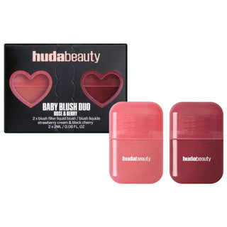 Huda Beauty Mini Baby Blush Duo Set: Vegan, Cruelty-Free, Ombre Blendable Blush for Airbrushed Finish & Travel - Paraben Free Huda Beauty Mini Blush: Vegan, Cruelty-Free, Airbrushed Finish mini blush duo set, ombre blush, vegan blush, cruelty-free blush, blendable blush, airbrushed finish blush, travel size blush, paraben free blush, recyclable blush packaging, Huda Beauty blush, blush, makeup, cosmetics, travel-friendly, mini size, blendable pigments, soft-focus, flawless complexion, ethical beauty, sustai