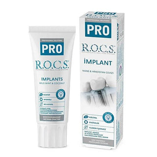 Rocs Pro Toothpaste for Dental Implants, Veneers & Crowns - Fluoride-Free, Sulfate-Free, 2.03 fl oz