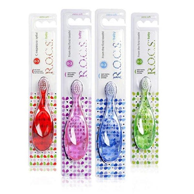Rocs Baby Toothbrush 0-3 Years - Ultra-Soft Bristles for Gentle Infant Oral Care