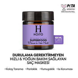 Hoito Superfood Leave-In Hair Mask: Repair, Protect & Detangle Damaged Hair - Anti-Frizz, Heat & Color Safe Treatment (3.38 fl oz) Hoito Leave-In Hair Mask: Repair, Protect & Detangle! leave-in hair mask, hair repair mask, anti-frizz hair treatment, heat protectant spray, split end repair treatment, color safe hair mask, damaged hair treatment, Hoito leave-in mask, hair mask, hair treatment, anti-frizz, heat protection, split end repair, color safe, damaged hair, nourishing, softening, detangling, hair care