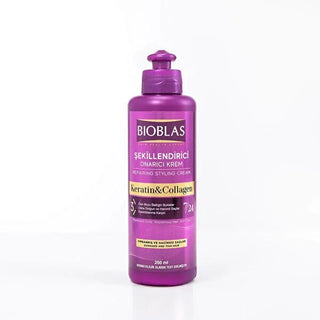 Bioblas Collagen & Keratin Hair Styling Cream: 24/7 Repair, Volumizing, Anti-Frizz, and Hair Loss Prevention - Achieve Healthy, Full Hair Bioblas Collagen Keratin Hair Cream: Volumize & Repair hair styling cream, collagen keratin hair cream, volumizing hair styling product, anti-frizz hair cream, hair repair cream, hair loss prevention cream, thin hair volumizer, damaged hair repair, hair styling for volume, keratin hair treatment, hair cream, collagen, keratin, volumizing, anti-frizz, hair repair, hair los