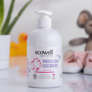 Ecowell Organic Baby Cleansing Gel - Gentle, Natural, Vegan & Chemical-Free for Baby's Sensitive Skin Ecowell Organic Baby Cleansing Gel - Natural & Vegan organic baby cleansing gel, vegan baby care, natural baby shampoo, chemical-free baby soap, dermatologically tested baby products, eco-friendly baby care, cruelty-free baby products, gentle baby cleansing, baby skin care, natural personal care, organic skincare, vegan skincare