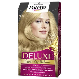 palette deluxe 9-0 yellow hair dye, high performance hair color brand palette Palette Deluxe Hair Dye - 9-0 Yellow | Long-Lasting Color Palette Deluxe Hair Dye - Vibrant Yellow palette, hair-dye, yellow-hair-color, beauty, long-lasting-color, hair-care, coloring-products, vibrant-colors, premium-hair-color, ai-generated