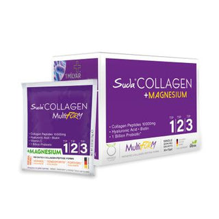 Suda Collagen Beauty Multiform Plus Magnesium Collagen Supplement Powder - Supports Skin, Hair, and Nail Health, Hydrolyzed Collagen Peptides, Magnesium, Hyaluronic Acid, Biotin, Probiotic Suda Collagen Supplement Powder - Boosts Skin, Hair & Nail Health collagen supplement, beauty powder, hydrolyzed collagen peptides, magnesium supplement, hyaluronic acid beauty, probiotic collagen, skin health, hair care, nail care, anti-aging, wellness, dietary supplement, orange flavor, no added sugar, preservative-free