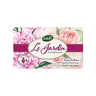 Dalan Solid Soap Le Jardin Peony & Rose - Luxurious Botanical Skincare with Silky Foam Dalan Le Jardin Peony & Rose Solid Soap - Luxurious Natural Skincare solid soap, botanical soap, natural soap, Peony & Rose fragrance, luxury bathing, plant-based skincare, natural skincare products, luxurious bathing experience, French perfumers, gentle cleansing, silky foam