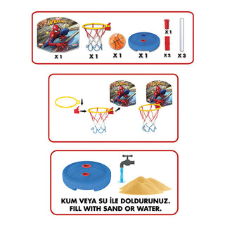Dede Oyuncak Spiderman Kids Basketball Hoop Set - Adjustable Height, Safe & Fun Indoor/Outdoor Game for Children Spiderman Kids Basketball Set - Adjustable Height, Fun for Kids Spiderman basket set, kids basketball hoop, adjustable height basketball toy, children's basketball set, Spiderman toy, indoor basketball hoop, outdoor basketball game for kids, basketball set, kids basketball, adjustable basketball hoop, Spiderman, toy, sports, active play, outdoor toys, indoor toys, gifts for kids, birthday gift, S