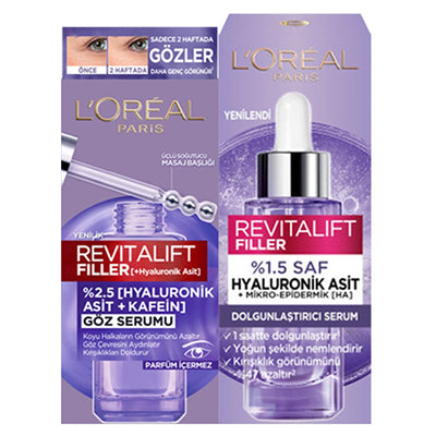 L'Oreal Paris L'Oreal Revitalift: Hyaluronic Acid Anti-Aging Serum Set - Reduce Wrinkles, Dark Circles & Deeply Hydrate 