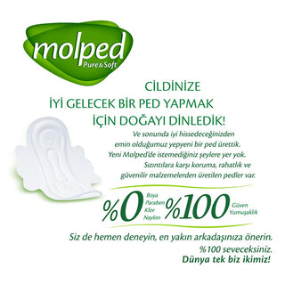 Molped Pure & Soft Organic Cotton Pads: Hypoallergenic, Chlorine & Paraben Free Sanitary Napkins for Sensitive Skin - 7 Count Molped Organic Cotton Pads: Sensitive Skin Protection organic cotton pads, hypoallergenic feminine pads, natural menstrual pads, sensitive skin sanitary pads, vegan period products, chlorine free pads, paraben free pads, soft menstrual pads, pure and soft pads, Molped Pure & Soft, feminine hygiene product, menstrual pads, sanitary napkins, organic pads, hypoallergenic pads, natural p