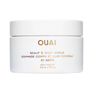 OUAI Mini St. Barts Cleansing Sugar Scrub - Exfoliating Scalp & Body Scrub with Coconut Oil & Panthenol OUAI Mini St. Barts Sugar Scrub for Scalp & Body sugar scrub, scalp exfoliant, body scrub, St. Barts scent, coconut oil skincare, dry skin nourishment, travel size, mini size, skincare, beauty, cosmetics, hair care, pre-beach prep, spray tan prep