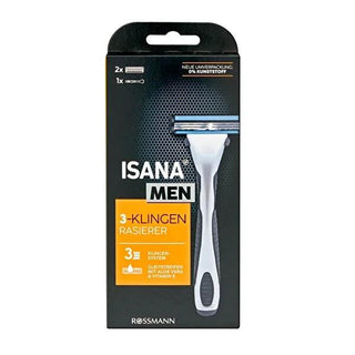 Isana Men's 3-Blade Shaving Razor System with Aloe Vera & E Vitamin - Close Shave, Sensitive Skin Friendly Isana Men's 3-Blade Shaving Razor - Close Shave & Skin Care men's shaving razor, 3-blade shaving system, sensitive skin shaving, durable shaving blades, aloe vera shaving razor, men's grooming, shaving kit, close shave, skin care, grooming essentials