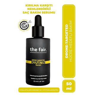 the fair. Drone-Targeted Hair Keratin Serum for Nourished & Strengthened Hair - 50 ml the fair. Drone-Targeted Hair Keratin Serum - Nourish & Strengthen Hair Hair Keratin Serum, Vegan Hair Care, Reduce Hair Loss, Drone Technology Hair Serum, Keratin Hair Treatment, Hair Nourishment, Hair Strengthening, Vegan Keratin, Hyalufiller Drone Technology, Hair Growth, Hair Health, Natural Hair Care, Phyto-Keratin, Biotin, Vitamins, Hair Care for All Types
