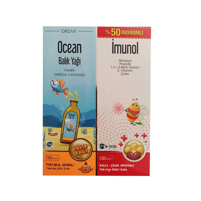 Ocean Dietary Supplements - Fish Oil Syrup with Orange Flavor & Immune Support for Kids & Adults