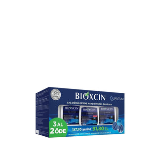 Bioxcin Quantum Shampoo Oily 3x300ml - Paraben-Free Shampoo for Oily Hair with Bio-Active Peptides