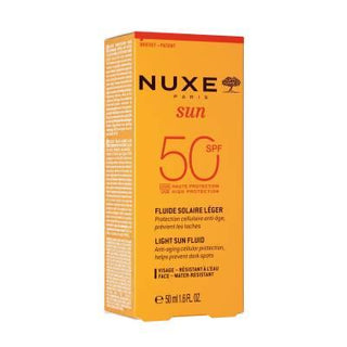 Nuxe Sun SPF 50 Facial Sunscreen: Lightweight Anti-Aging Sun Protection for Face, Water Resistant - 50ml Nuxe Sun SPF 50: Anti-Aging Facial Sunscreen SPF 50 sunscreen, facial sunscreen, sun protection, anti-aging sunscreen, water resistant sunscreen, lightweight sunscreen, sunscreen for face, sunscreen for normal skin, sunscreen for combination skin, sunscreen, face sunscreen, broad spectrum sunscreen, non-greasy sunscreen, Tahitian Gardenia, Vanilla, sun protection for face, anti-aging, skincare, beauty, p