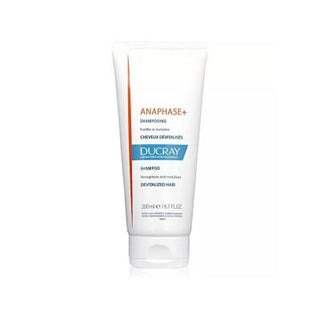 ducray anaphase plus hair loss shampoo bottle, 200 ml ducray anaphase plus shampoo close up Ducray Anaphase+ Plus Shampoo - Hair Loss Solution | 200 ml Ducray Anaphase+ Plus Shampoo - Hair Loss Solution | 200 ml ducray, hair-loss-shampoo, hair-strengthening, trikogene, monolaurin, zinc-pyrithione, b-vitamins, hydrolyzed-wheat-proteins, healthy-hair, ai-generated
