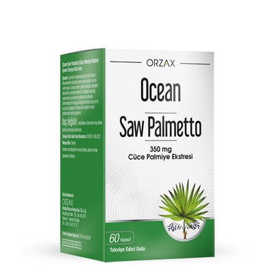 Ocean Saw Palmetto 350mg: Natural Herbal Supplement for Overall Wellness - 60 Capsules