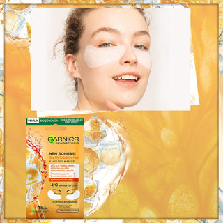 Garnier SkinActive Eye Mask: Reduce Under Eye Bags & Dark Circles with Hydrating Hyaluronic Acid & Brightening Orange Juice - Refresh & Revitalize Garnier Eye Mask: Reduce Dark Circles & Bags - Hydrate & Brighten eye mask, under eye bags treatment, dark circles treatment, hydrating eye mask, brightening eye mask, Garnier eye mask, hyaluronic acid eye mask, orange juice eye mask, eye mask for puffiness, Garnier, SkinActive, hyaluronic acid, orange juice, eye care, skincare, beauty, puffiness, dark circles, h
