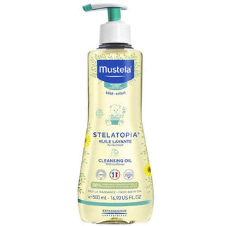 Mustela Stelatopia Cleansing Oil for Dry Skin - Fragrance-Free, Moisturizing Bath Oil for Newborns & Adults, 16.91 fl oz Mustela Stelatopia Cleansing Oil - Moisturizing & Gentle for Dry Skin Mustela Stelatopia Cleansing Oil, dry skin care, fragrance-free cleansing oil, newborn skincare, moisturizing bath oil, gentle cleanser, sensitive skin products, baby skincare, skincare for dry skin, Mustela Stelatopia, cleansing oil for dry skin