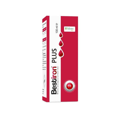 Bestiron Plus Iron Supplement Liquid for Children and Adults - 3.38 fl oz, High Iron Content, Framboise Flavor