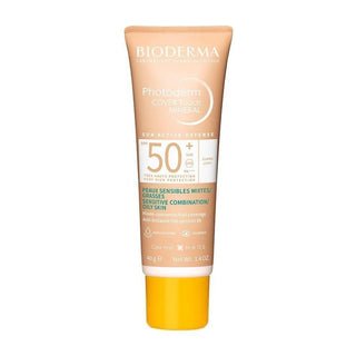 Bioderma Mineral Sunscreen with Coverage SPF50+ Light 40g - Tinted Non-Comedogenic Matte Finish Sun Protection Bioderma SPF50+ Mineral Sunscreen with Coverage mineral sunscreen, SPF 50+ sunscreen, tinted sunscreen, non-comedogenic sunscreen, oil-free sunscreen, matte finish sunscreen, combination skin, oily skin, sun protection, cosmetic coverage, broad-spectrum sun protection, sensitive skin, acne-prone skin