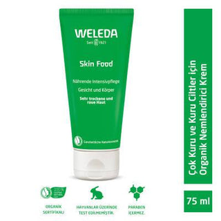 Weleda Skin Food: Intense Hydration & Nourishment for Dry, Damaged Skin | Natural Moisturizing Cream for Face, Hands, Elbows & Cracked Heels (2.54 fl oz) Weleda Skin Food: Dry Skin Moisturizer & Nourishing Cream Skin Food cream, Weleda Skin Food, dry skin moisturizer, nourishing skin cream, natural skincare for dry skin, intensive moisturizing cream, cracked heel treatment, elbow moisturizer, moisturizer, Violet extract, Chamomile extract, Calendula flower extract, beeswax formula, plant oils, face, hands, 