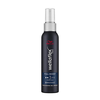 wella wellaflex men full boost gel spray, wella strong hold hair gel for men, vegan men hair styling gel with strong hold Wella Wellaflex Men Full Boost Gel Spray - Achieve Thicker Hair & Strong Hold | 150 ml Wella Wellaflex Men Full Boost Gel Spray - Strong Hold 150 ml wella, men-hair-care, hair-gel, strong-hold-gel, vegan-products, hair-styling, thicker-hair, full-boost, grooming, ai-generated
