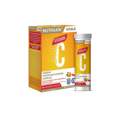 Nutraxin Vitamin C Supplement - 28 Chewable Tablets for Immune System Support