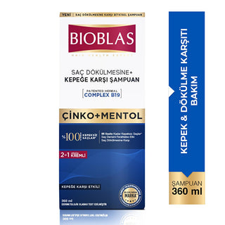 Bioblas Anti-Dandruff Shampoo with Zinc and Menthol for Hair Loss Treatment - 12.18 fl oz Bioblas Anti-Dandruff Shampoo with Zinc & Menthol anti-dandruff shampoo, Zinc shampoo, Menthol shampoo, hair loss treatment, scalp soothing shampoo, daily use shampoo, dandruff relief, scalp care, hair care, Bioblas, shampoo for hair loss, scalp irritation relief