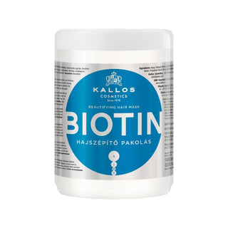 Kallos Cosmetics Biotin Beautifying Hair Care Mask - Nourishing, Protective, 1000ml Kallos Biotin Hair Mask - Nourishing & Protective Biotin Hair Mask, Hair Care Products, Nourishing Hair Treatment, Protective Hair Mask, Kallos Cosmetics, Hair Care, Biotin-enriched, Nourishing, Protective, Large Capacity, Value for Money, Hair Growth, Hair Repair, Moisturizing, Dry Hair, Damaged Hair, Hair Care Routine, Beauty Products, Cosmetic Hair Care